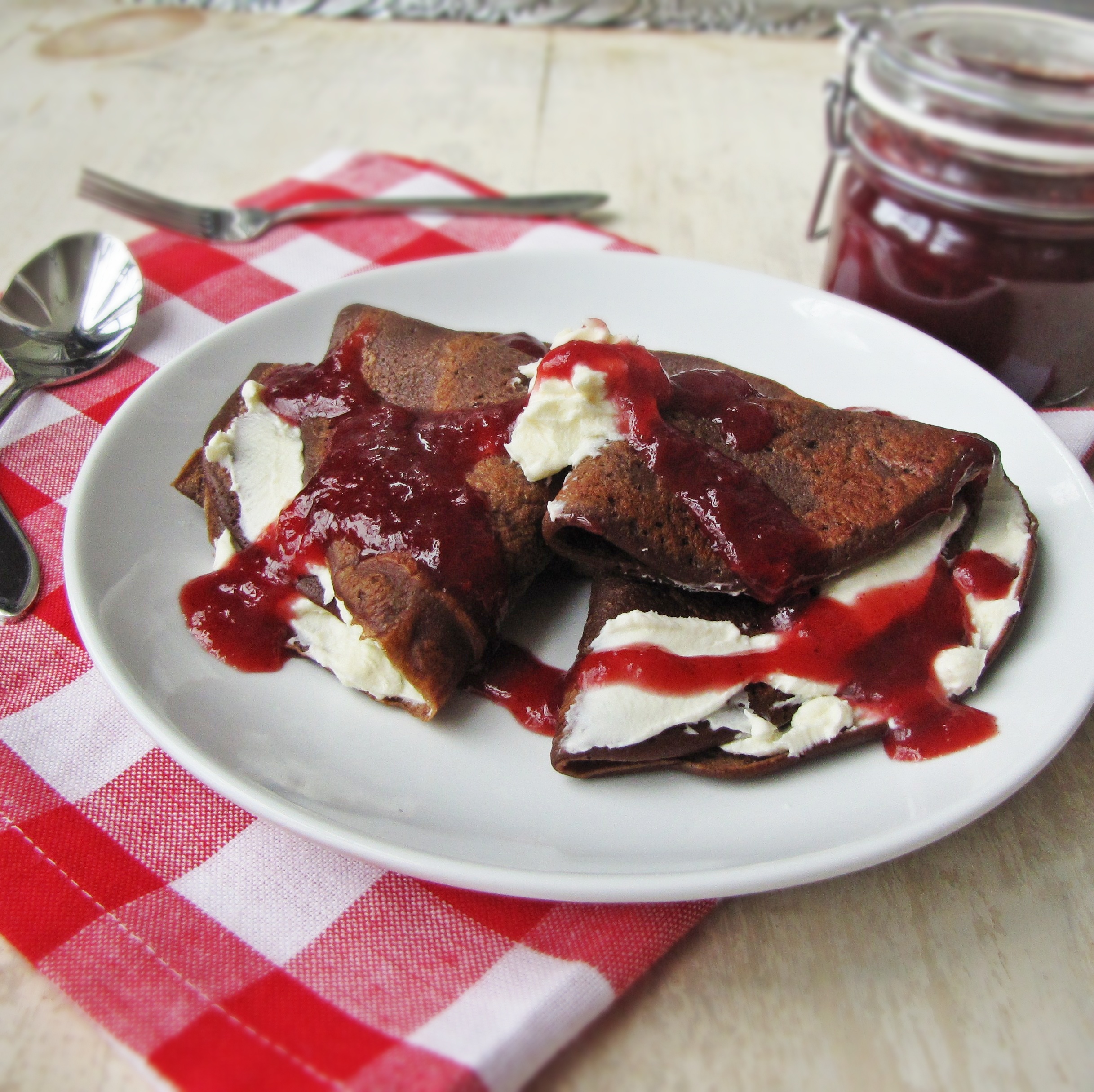 Plum Butter and Chocolate Crepes