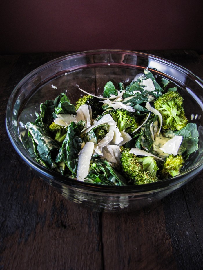 Monday Morning Resolutions Roasted Broccoli and Kale Caesar Salad