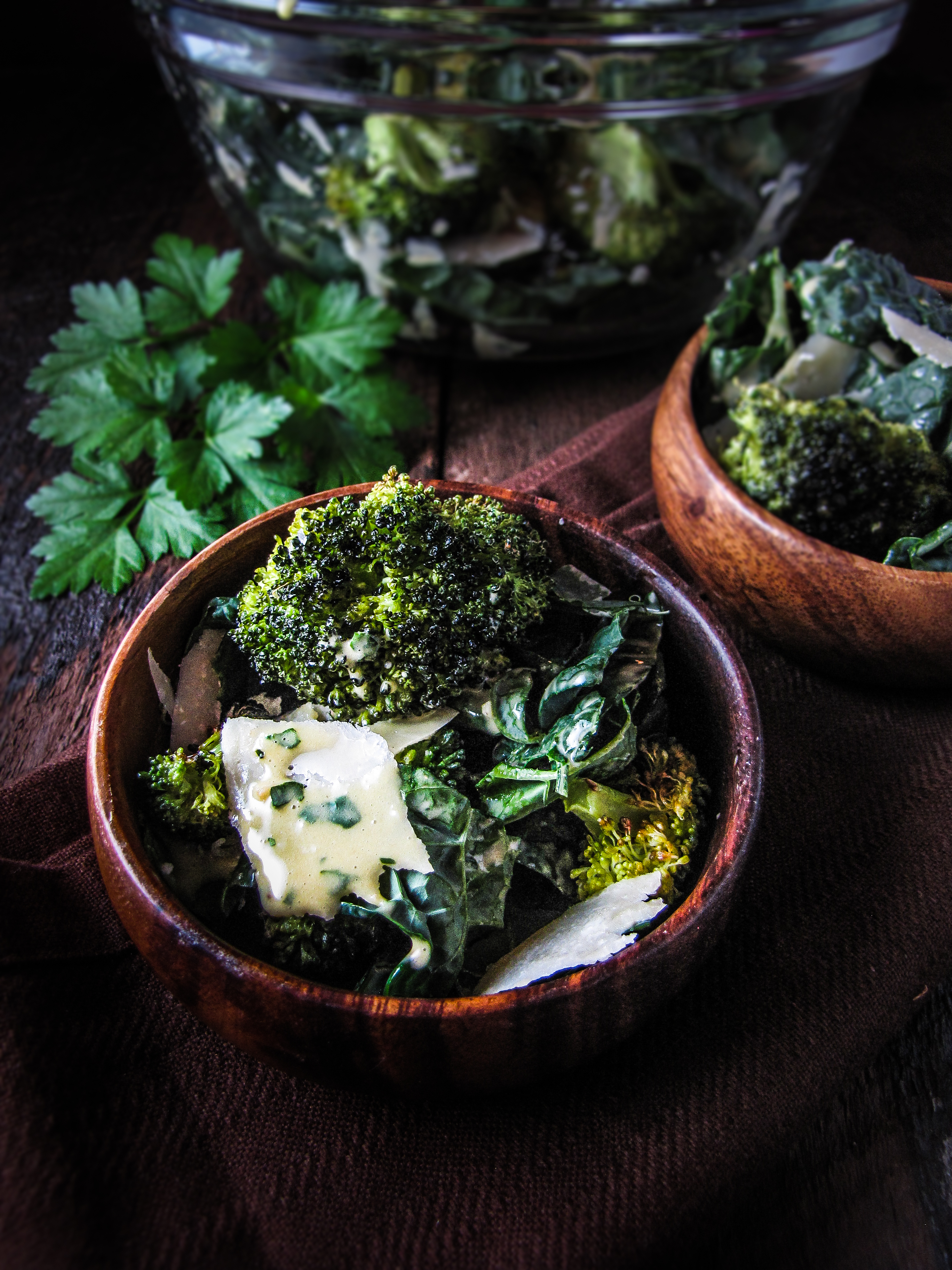 Monday Morning Resolutions: Roasted Broccoli and Kale Caesar Salad
