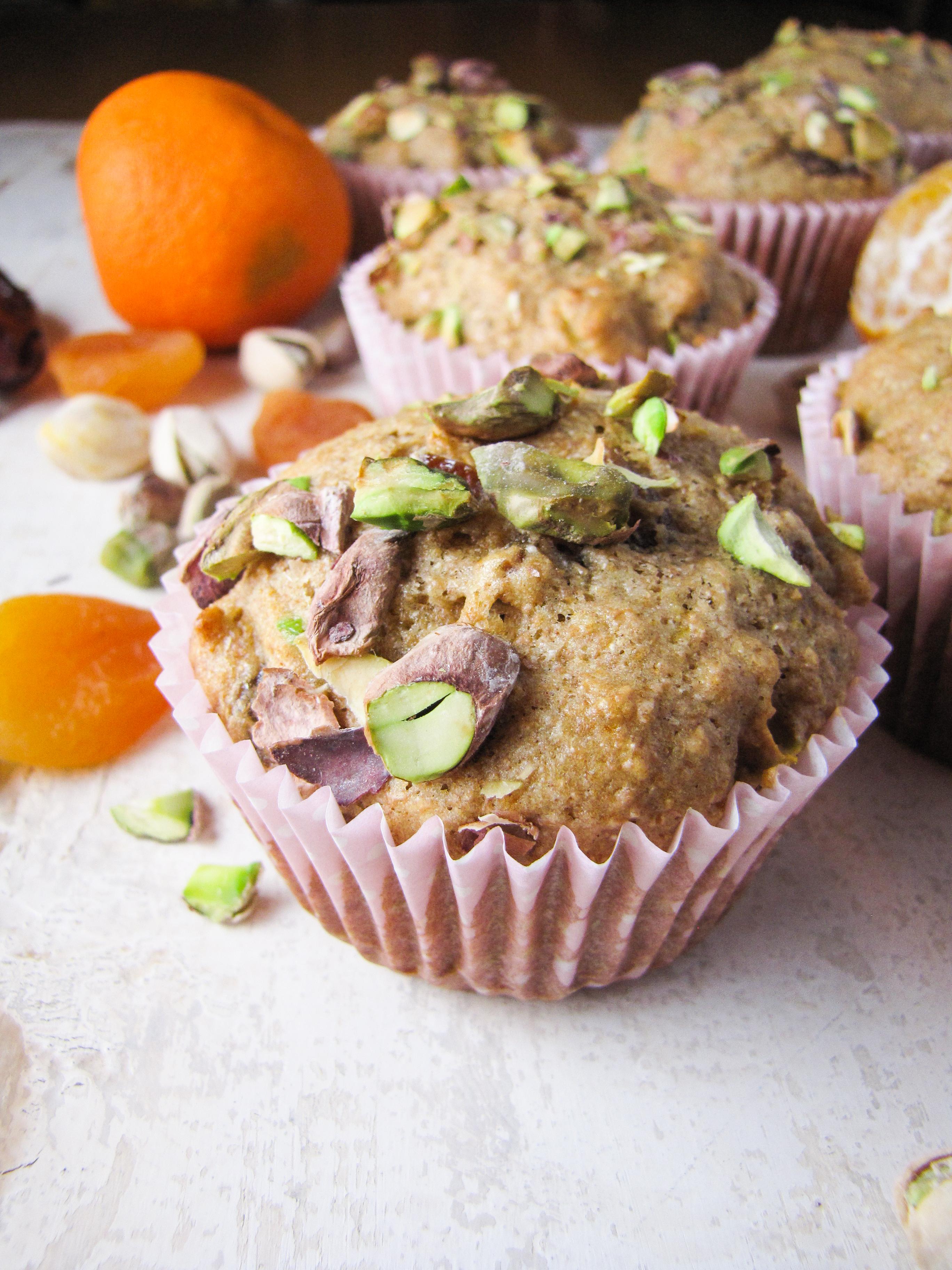 Healthy Orange-Date-Apricot Muffins {Katie at the Kitchen Door}