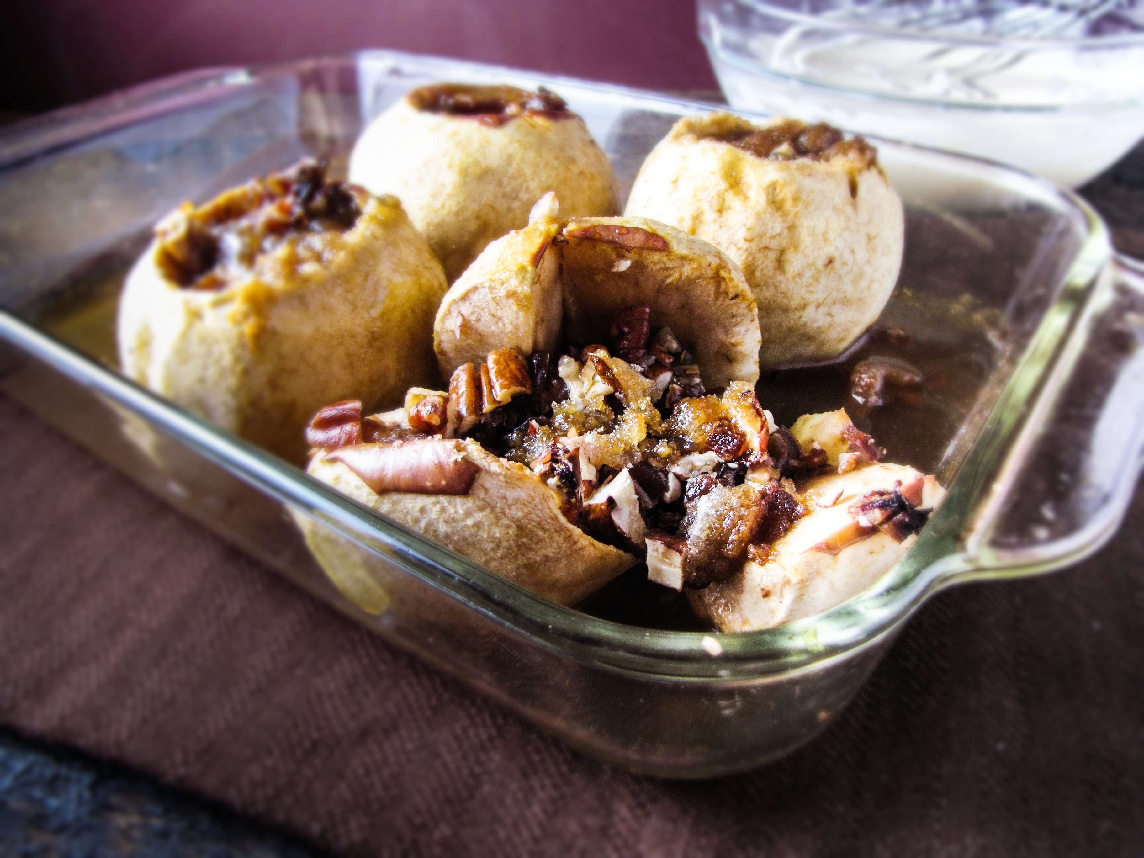 Baked Apples stuffed with Pecans and Dates {Katie at the Kitchen Door}