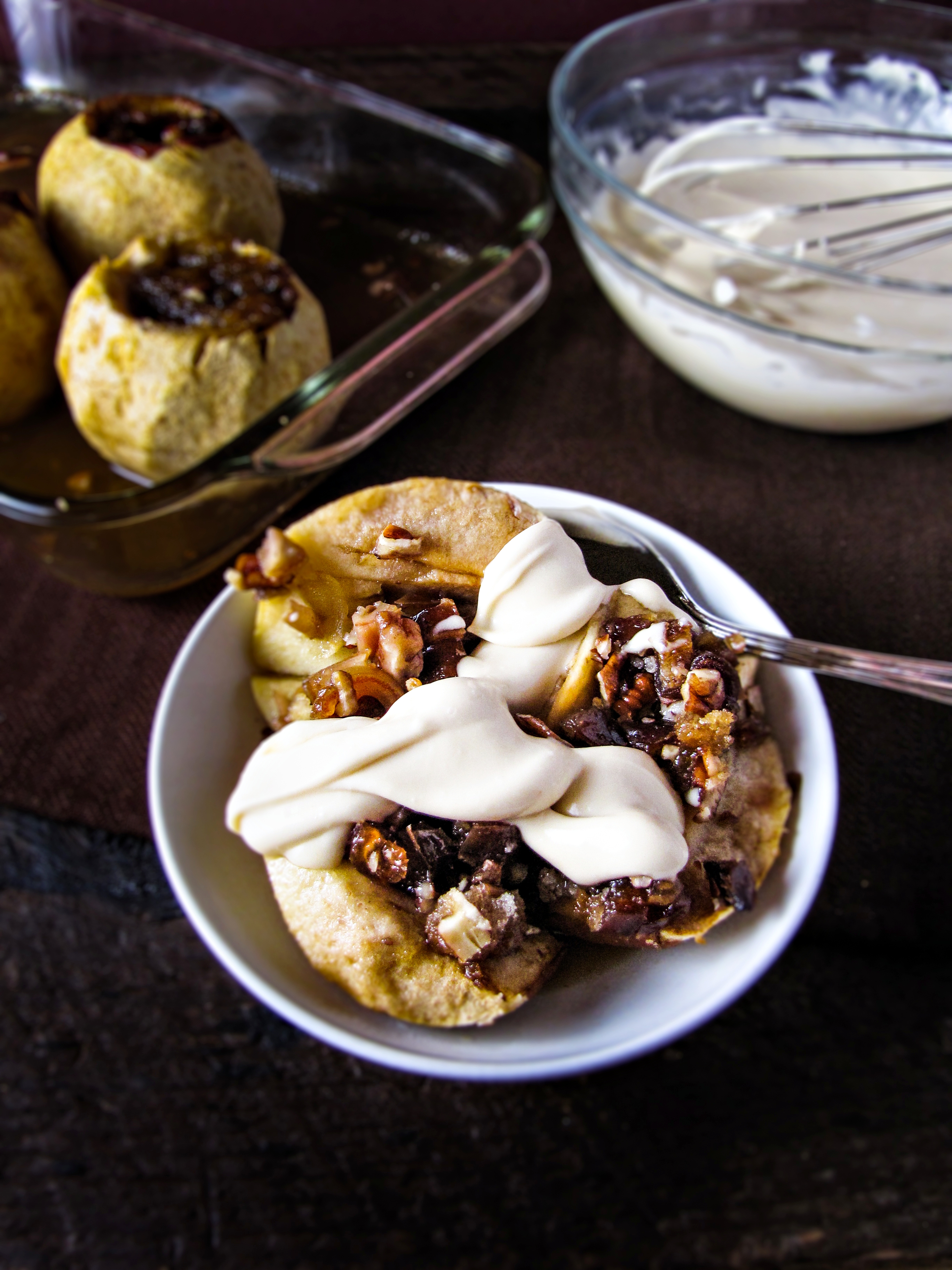 Baked Stuffed Apples with Maple Cream {Katie at the Kitchen Door}