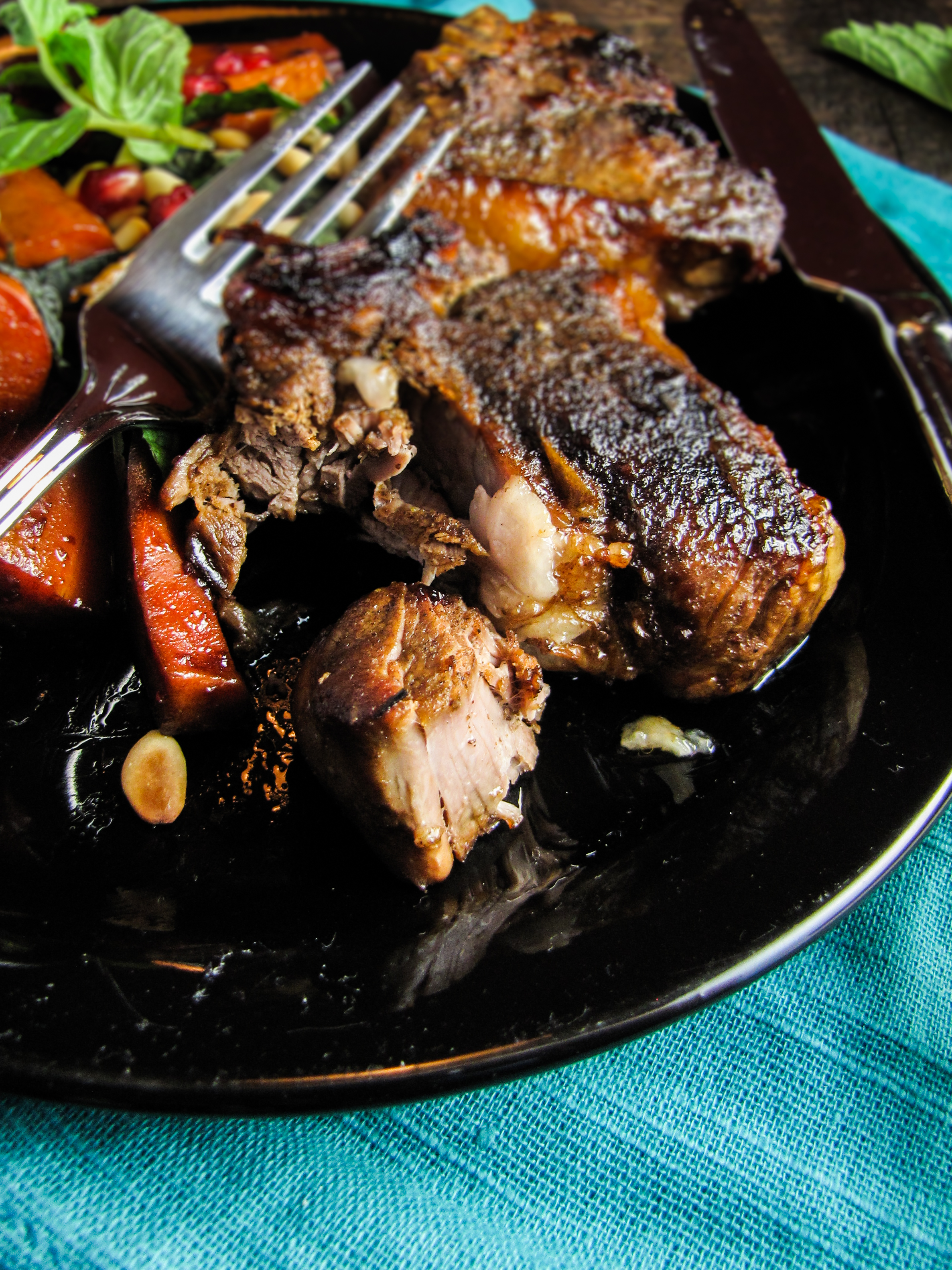 Pomegranate-Glazed Lamb Chops and Carrots {Katie at the Kitchen Door}