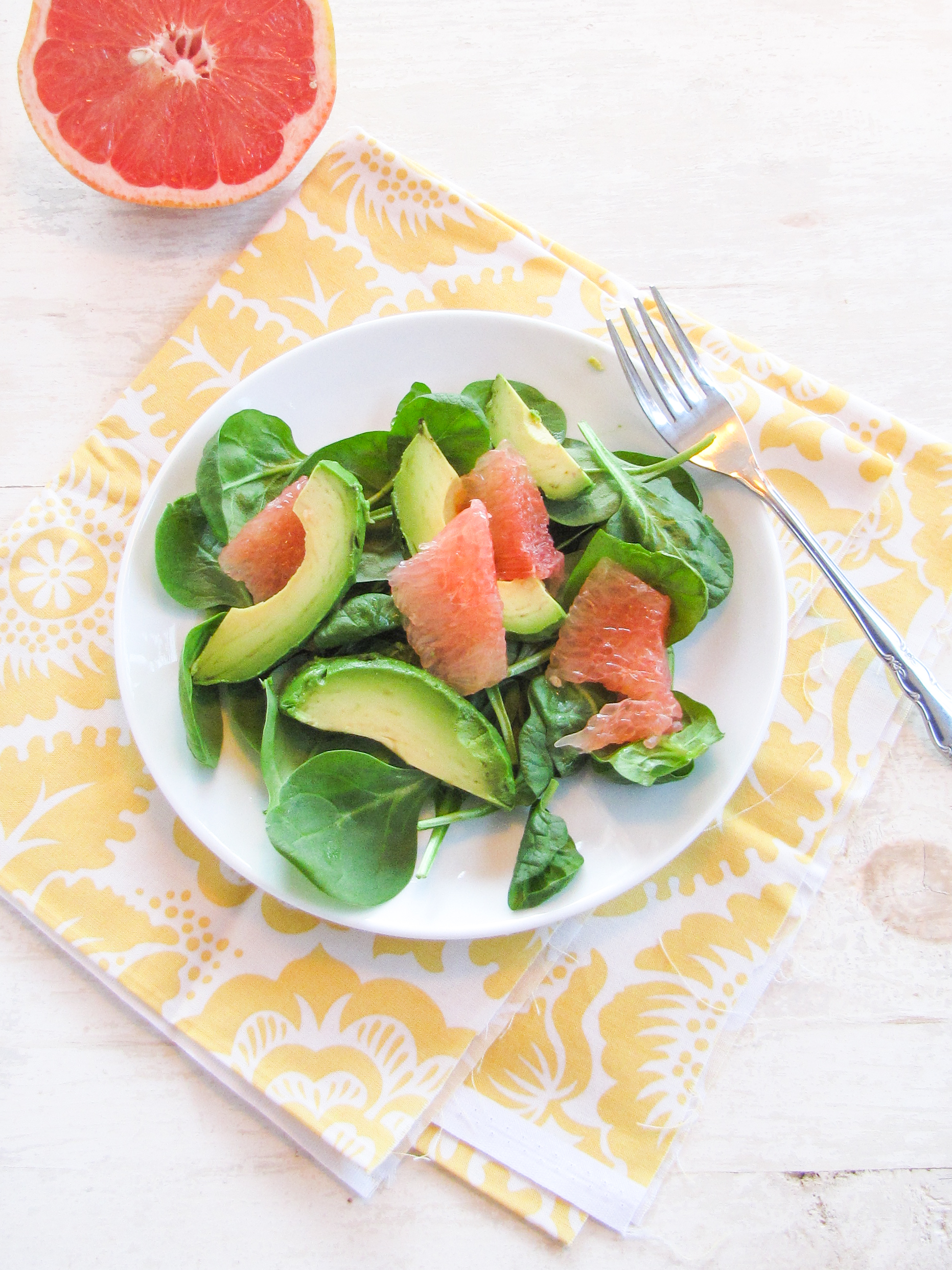 Grapefruit, Avocado, and Spinach Salad