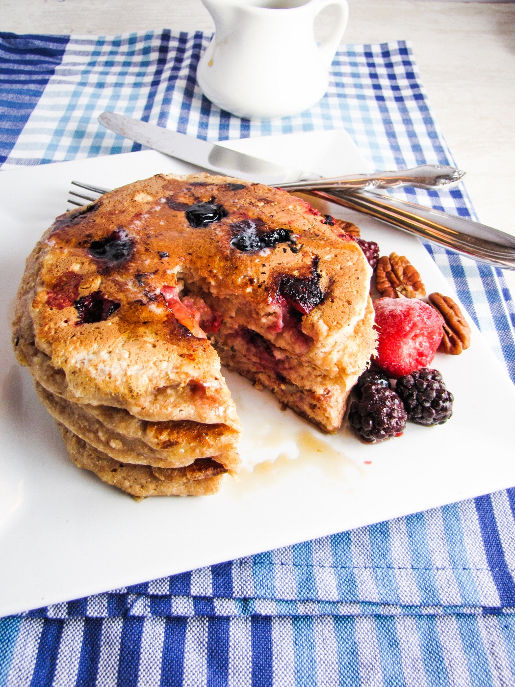 Whole Wheat Fruit and Nut Pancakes