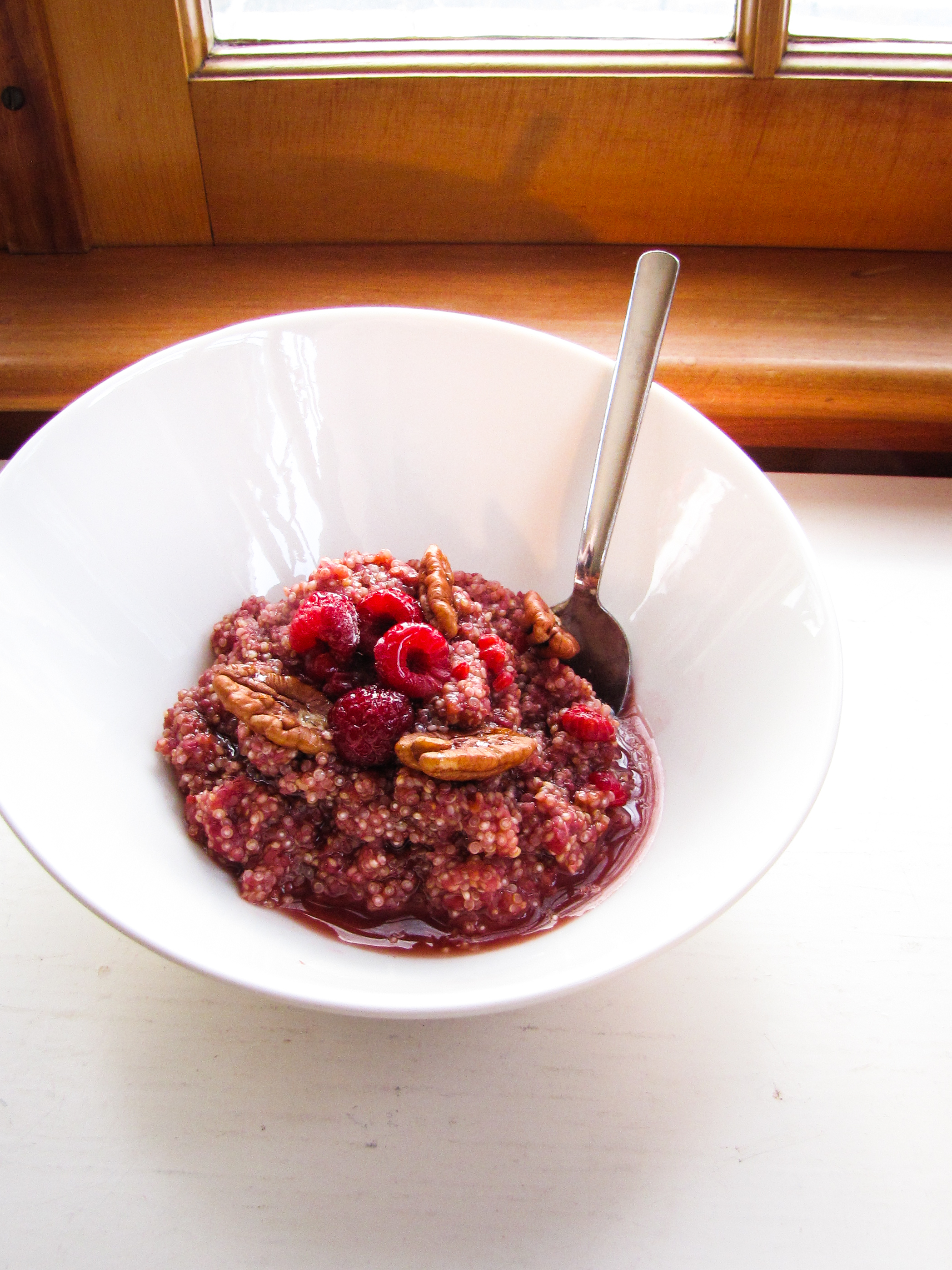 Raspberry-Maple Breakfast Quinoa {Katie at the Kitchen Door}