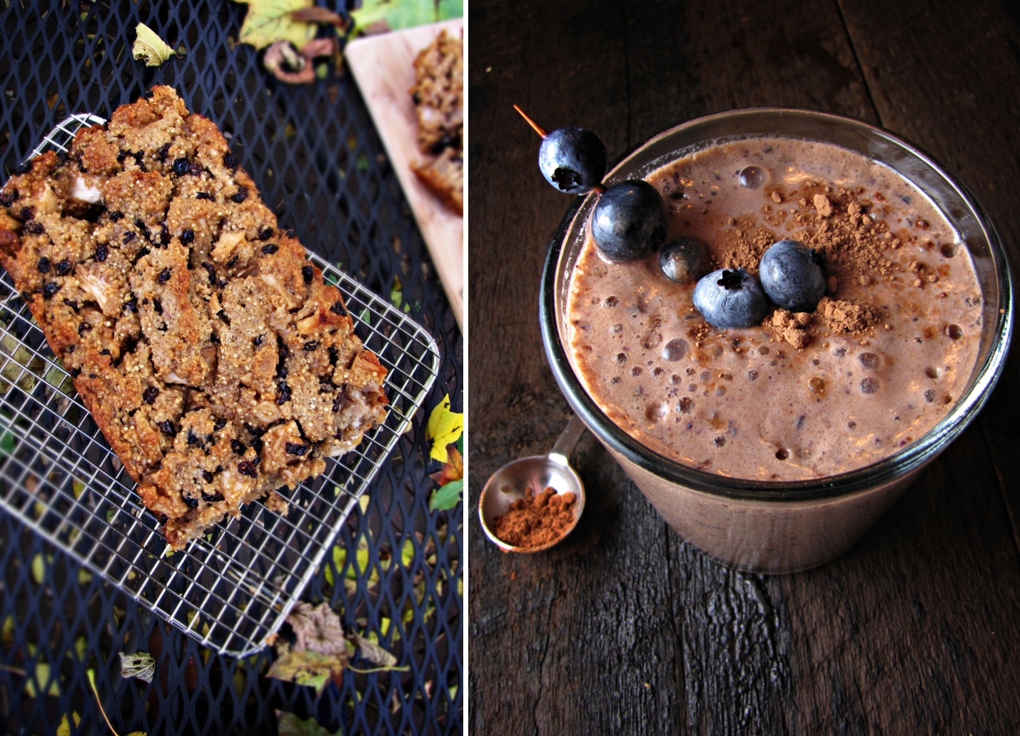 Apple Quinoa Cake and Chocolate Bluberry Smoothie - Winter Cleanse Week One
