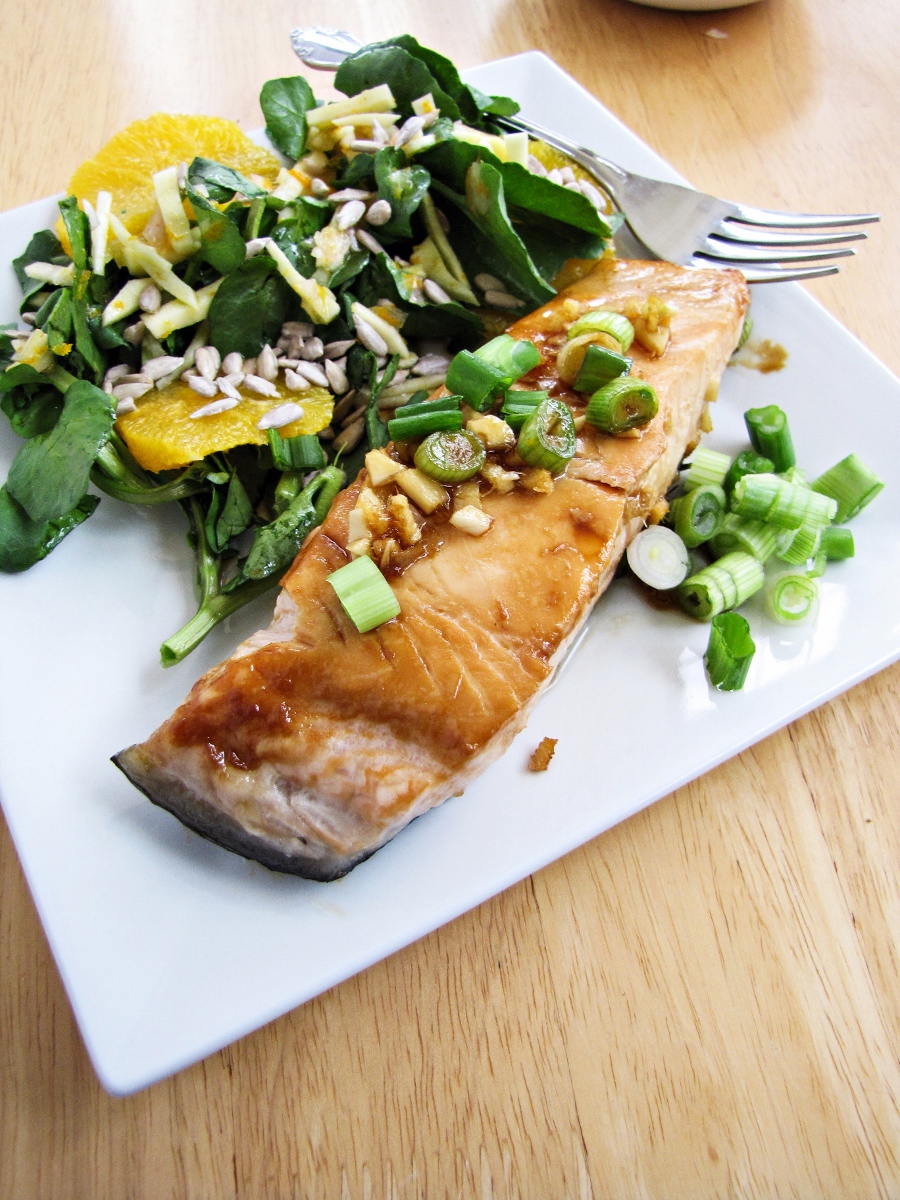 Maple and Soy Salmon with Watercress and Orange Salad (from Blue Apron Meals)