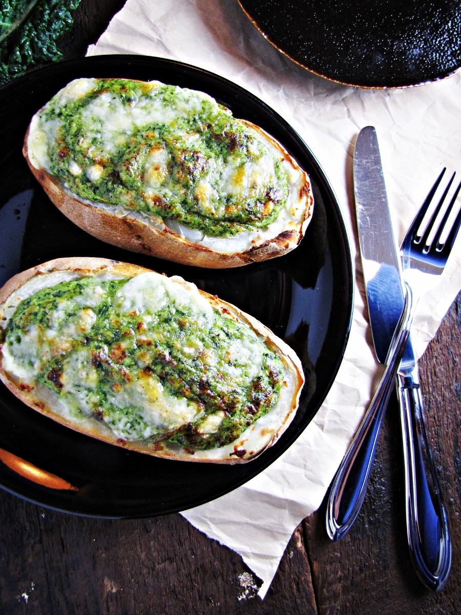 Twice-Baked Broccoli-and-Kale-Stuffed Potatoes {Katie at the Kitchen Door}