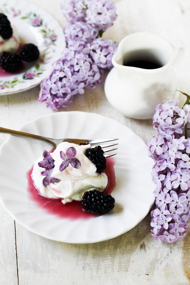 Book Club: Cooking with Flowers // Lilac and Blackberry Pavlovas