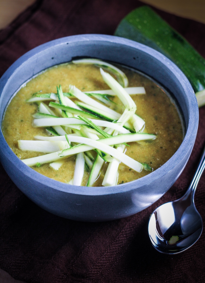 Curried Leek and Zucchini Soup {Katie at the Kitchen Door}