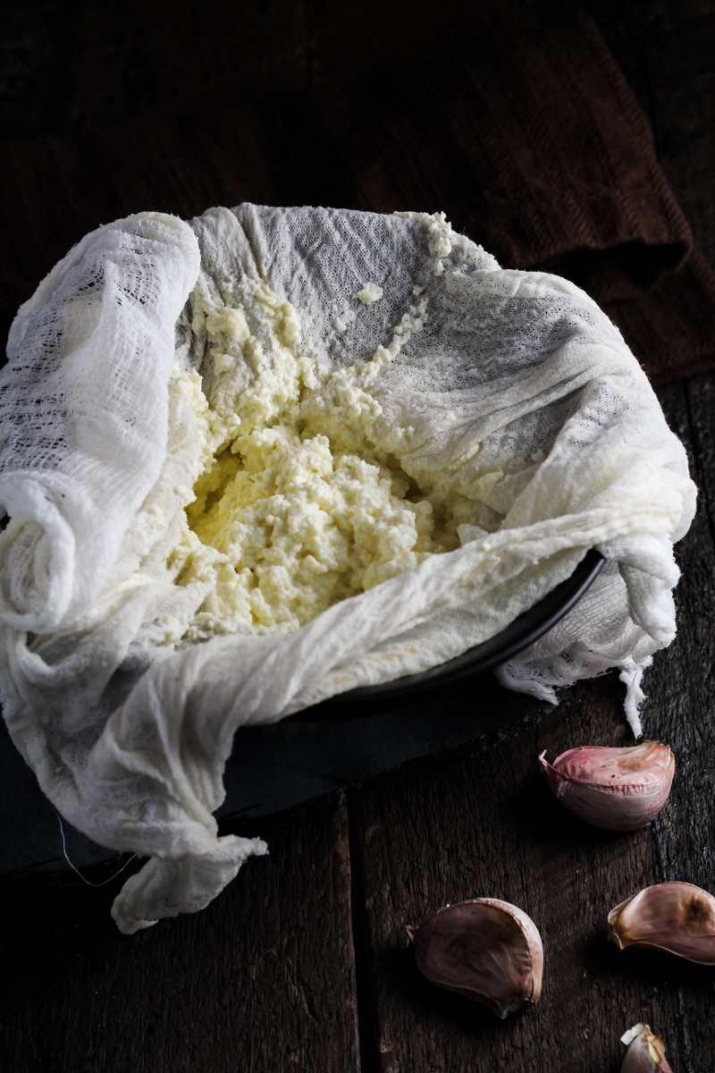 Homemade Roasted Garlic Ricotta {Katie at the Kitchen Door}