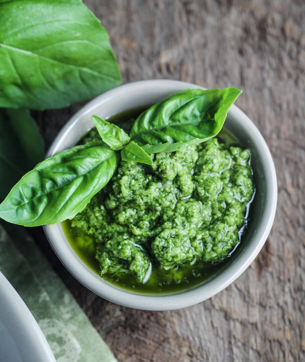 Green Bean Farfalle with Pesto Capers and Almonds Katie at the