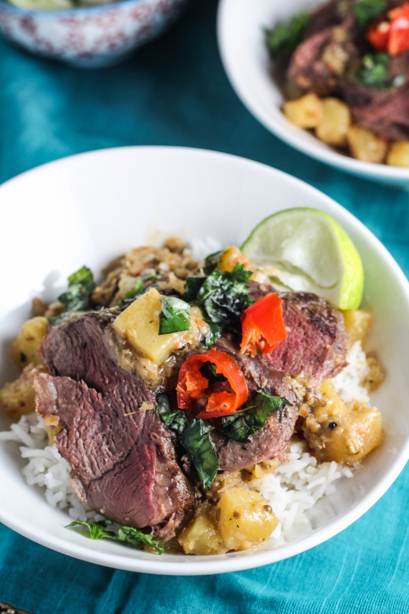Duck, Pineapple, and Coconut Curry {Katie at the Kitchen Door}