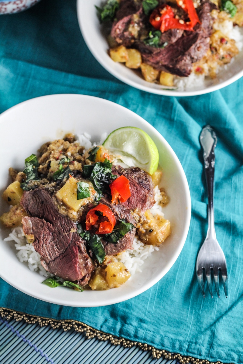 Duck, Pineapple, and Coconut Curry {Katie at the Kitchen Door}