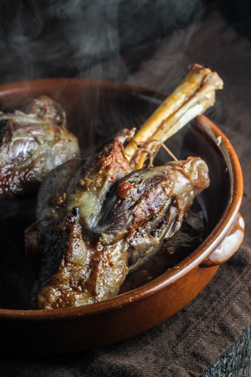 Sunday Dinner: Braised Lamb Shanks with Blue Cheese Polenta {Katie at the Kitchen Door}