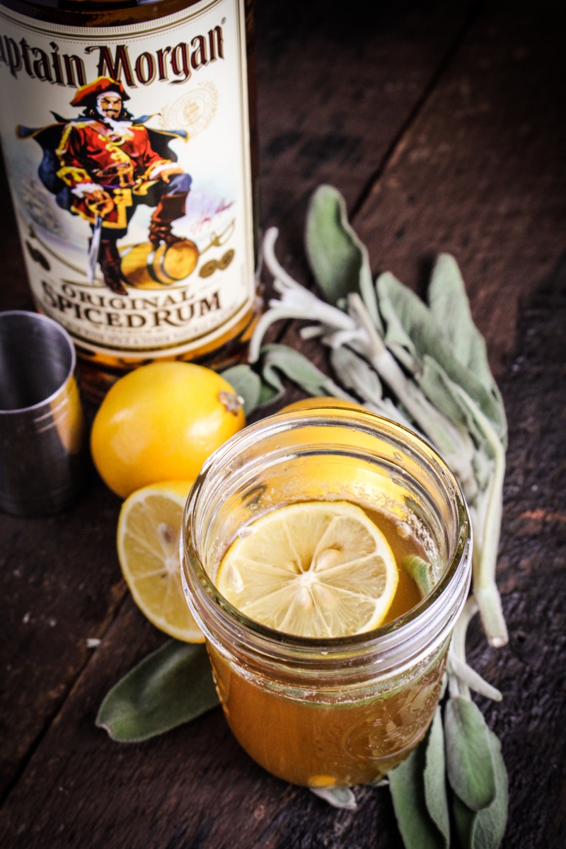 12 Festive Winter Cocktails  - Meyer Lemon and Sage Hot Toddy #CaptainsTable {Katie at the Kitchen Door}