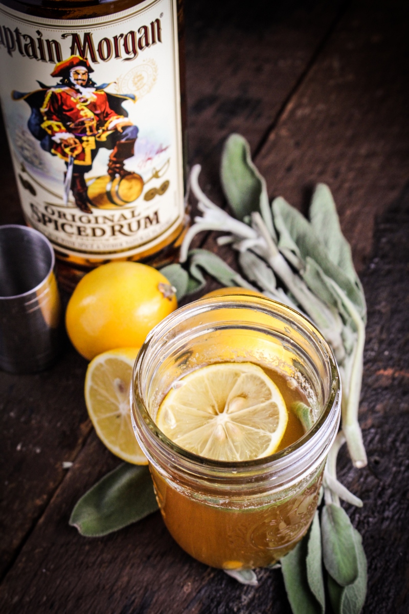 Captain’s Table Challenge with Captain Morgan // Meyer Lemon and Sage Hot Toddy