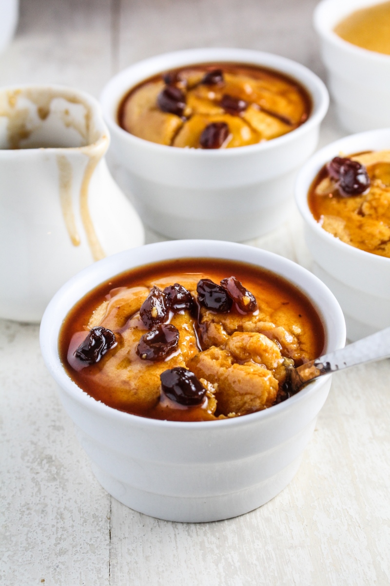 Sweet Potato Souffles with Rum Raisin Sauce #CaptainsTable #Thanksgiving {Katie at the Kitchen Door}