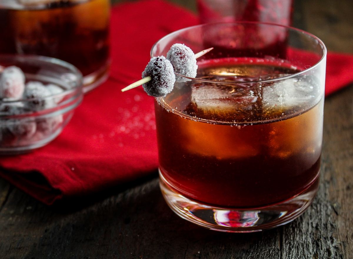 12 Festive Winter Cocktails - Cranberry-Ginger Sparkling Rum Cider #CaptainsTable #Thanksgiving {Katie at the Kitchen Door}
