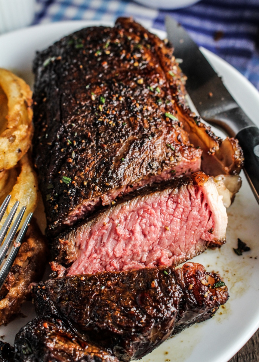 Marx Foods Grass-Fed Strip Steaks + Onion Rings + Duck-Fat Yorkshire Pudding