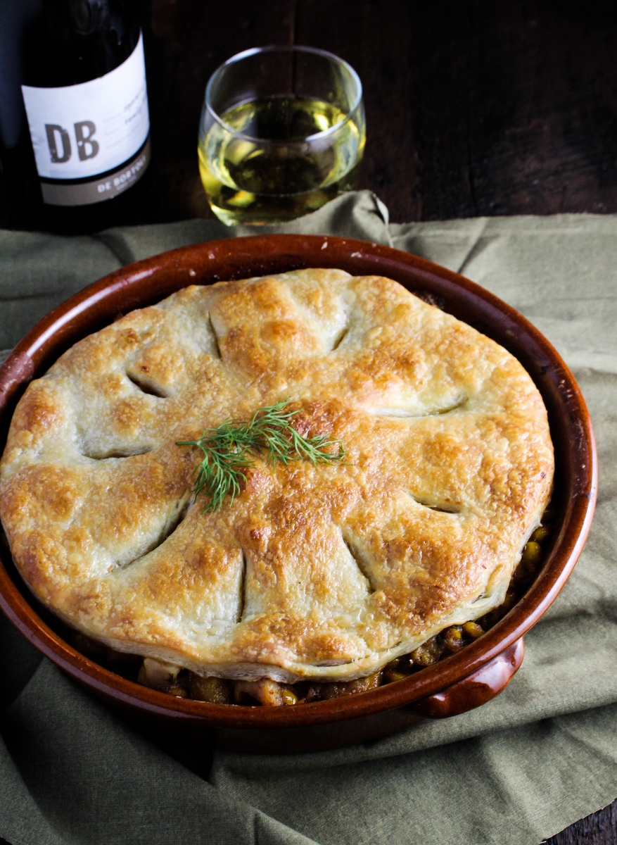 Creamed Dill Chicken Pot Pie with Puff Pastry {Katie at the Kitchen Door}