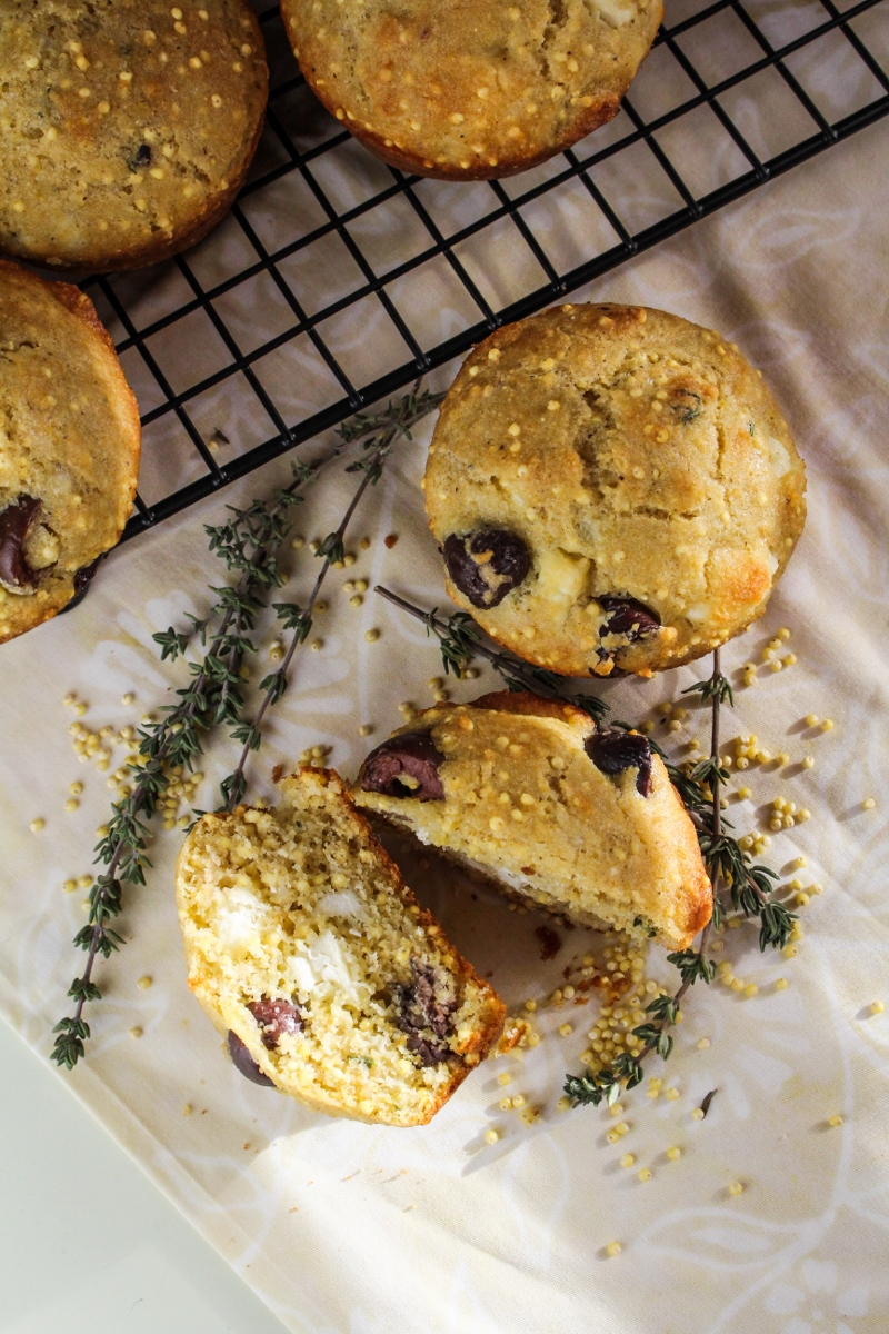 Savory Feta-and-Olive Corn Muffins #glutenfree #healthyeating {Katie at the Kitchen Door}
