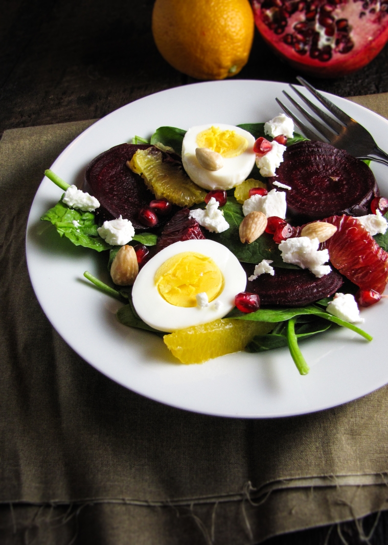 Winter Cleanse 2014: Healthy Dinner Recipes - Roasted Beet and Spinach Salad {Katie at the Kitchen Door}
