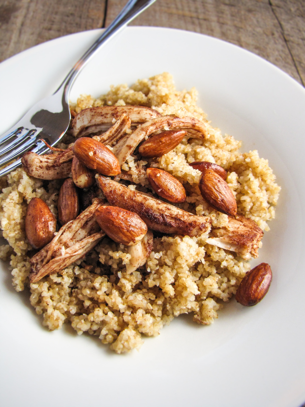 Healthy Winter Recipes - Bulghur with Butter-Roasted Almonds and Chicken
