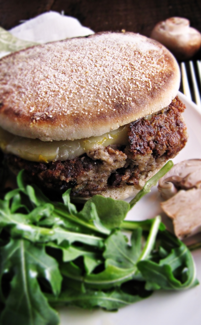 Winter Cleanse 2014: Healthy Dinner Recipes - Mushroom and Olive Veggie Burgers {Katie at the Kitchen Door}