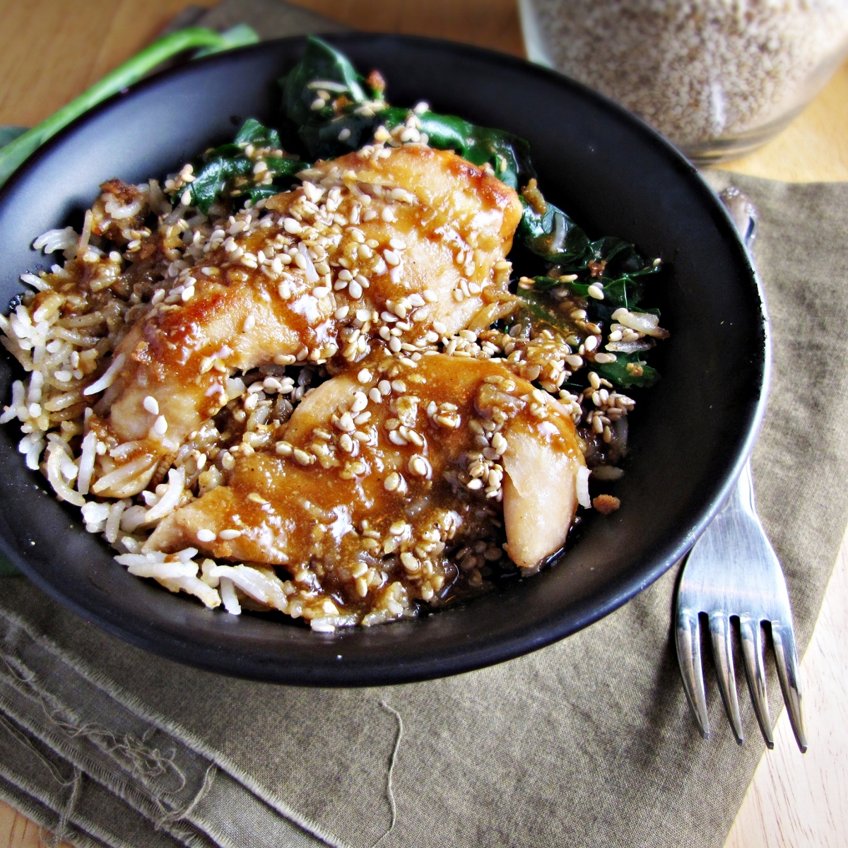 Winter Cleanse 2014: Healthy Dinner Recipes - Sesame Chicken Bowl {Katie at the Kitchen Door}