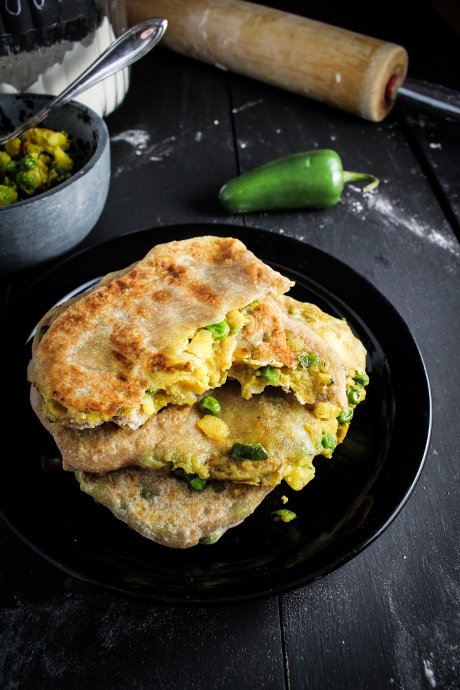 Spiced Potato and Pea Parathas {Katie at the Kitchen Door} #Indian #recipe
