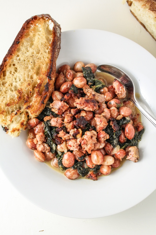 Another Garden Season // Parmesan Beans with Kale and Sausage