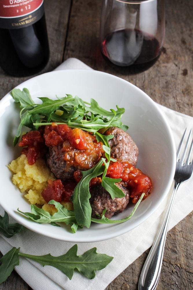 Relished Foods Meal Delivery Review - Lamb Meatballs with Polenta and Tomato Sauce {Katie at the Kitchen Door}