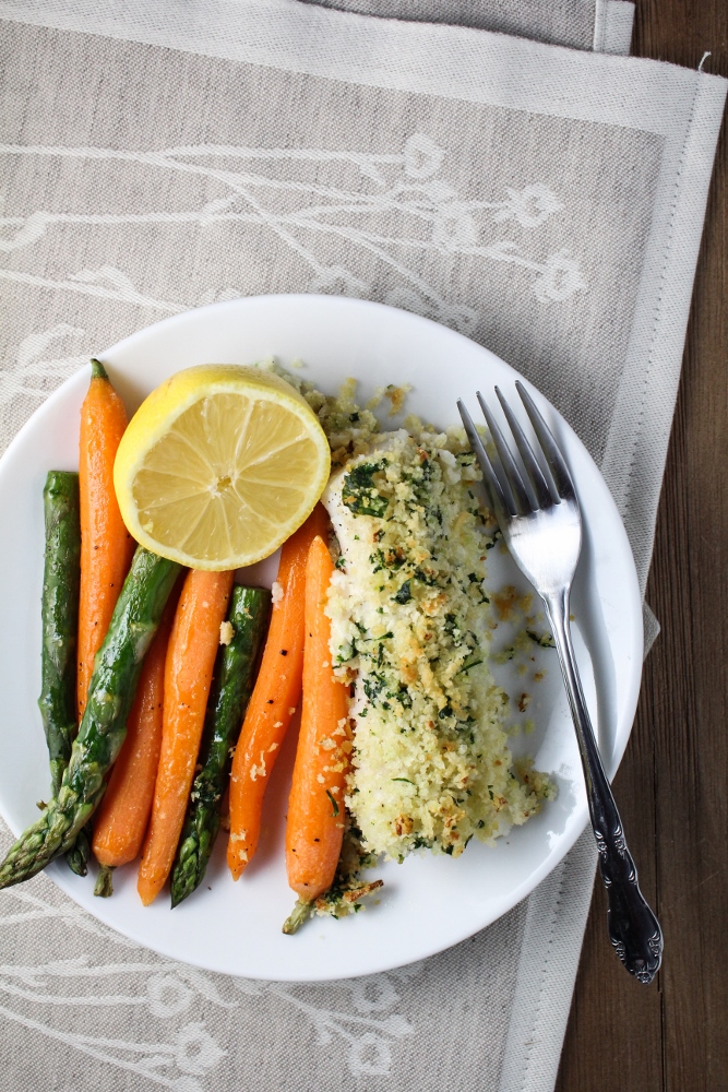 Relished Foods Meal Delivery Review - Panko-Crusted Cod with Roasted Asparagus and Carrots {Katie at the Kitchen Door}