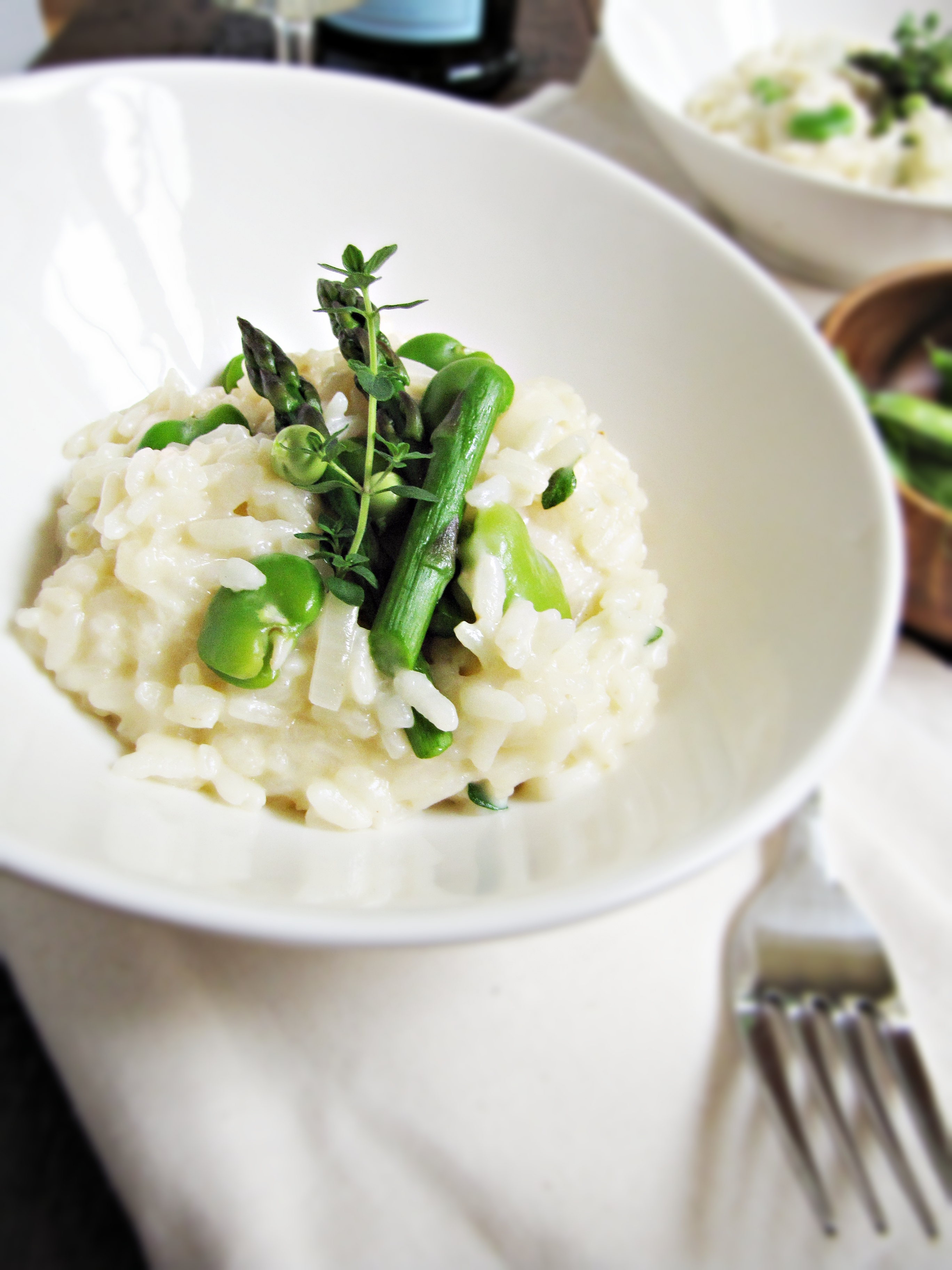 13 Recipes for Spring - Pea, Fava, and Asparagus Risotto {Katie at the Kitchen Door}
