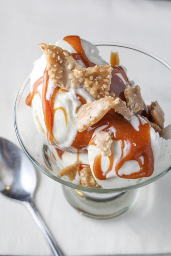 Graeter's New Flavors // Tahini Caramel and Sesame Brittle Sundae