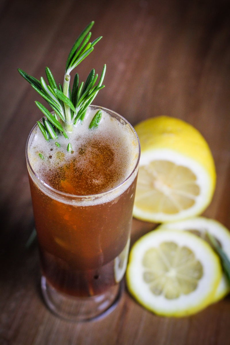 Roman Holiday Cocktail: Lemon, Honey, Amaro, Prosecco {Katie at the Kitchen Door}