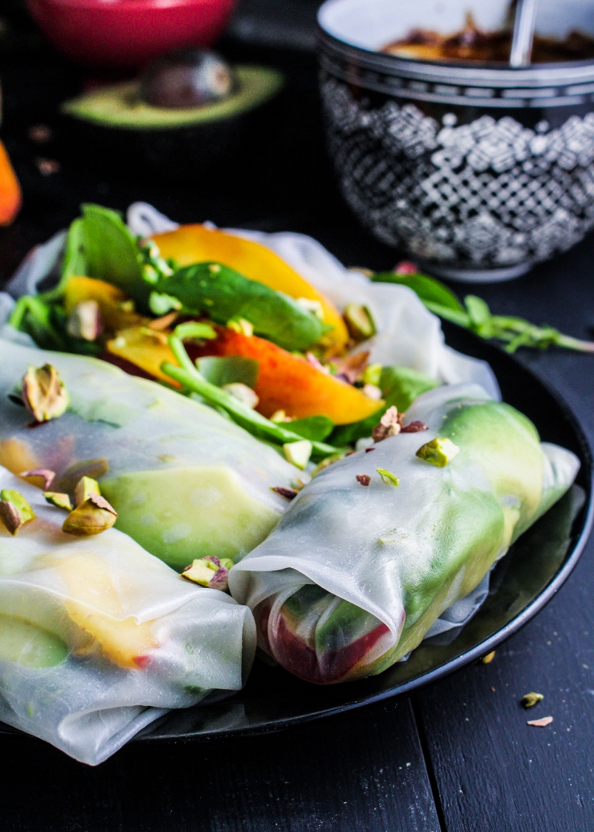 Book Club: The Vibrant Table // Peach and Avocado Summer Rolls