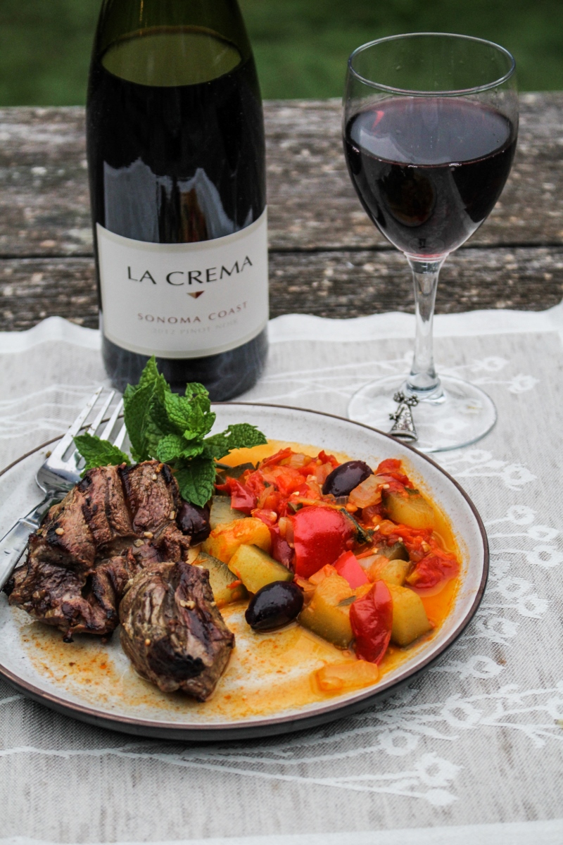 Grilled Leg of Lamb with Ratatouille {Katie at the Kitchen Door}