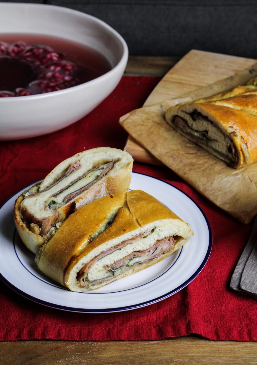 Blue Cheese, Fig Jam, and Ham Stromboli {Katie at the Kitchen Door}
