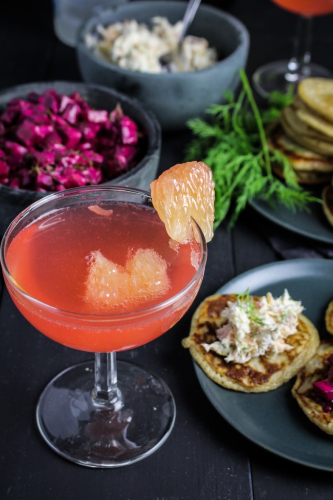 Pretty in Pink - Grapefruit, Campari, Vodka, Prosecco {Katie at the Kitchen Door}