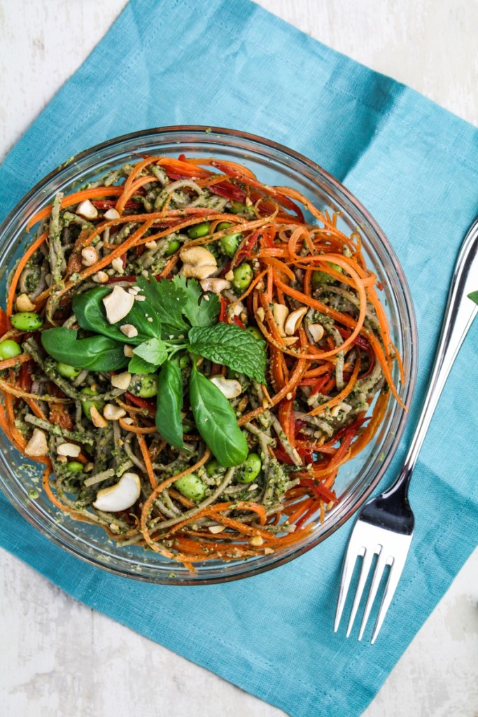 Soba Noodle Salad with Asian Pesto {Katie at the Kitchen Door}
