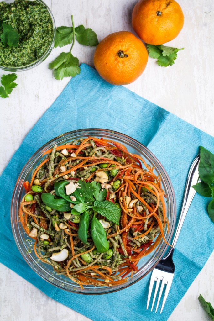 Soba Noodle Salad with Asian Pesto {Katie at the Kitchen Door}
