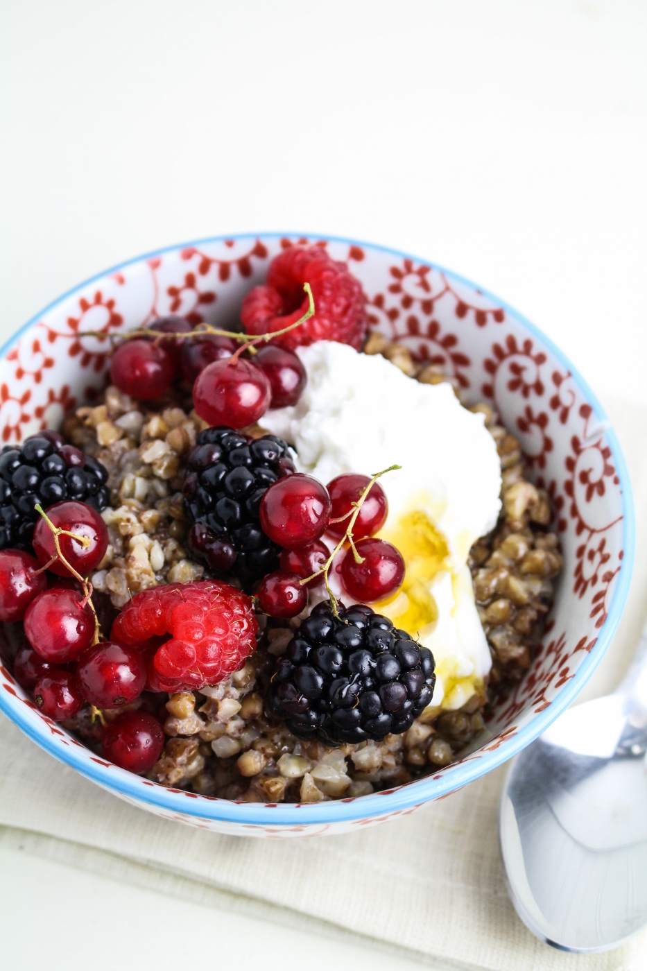 Buckwheat Porridge with Berries and Skyr {Katie at the Kitchen Door}