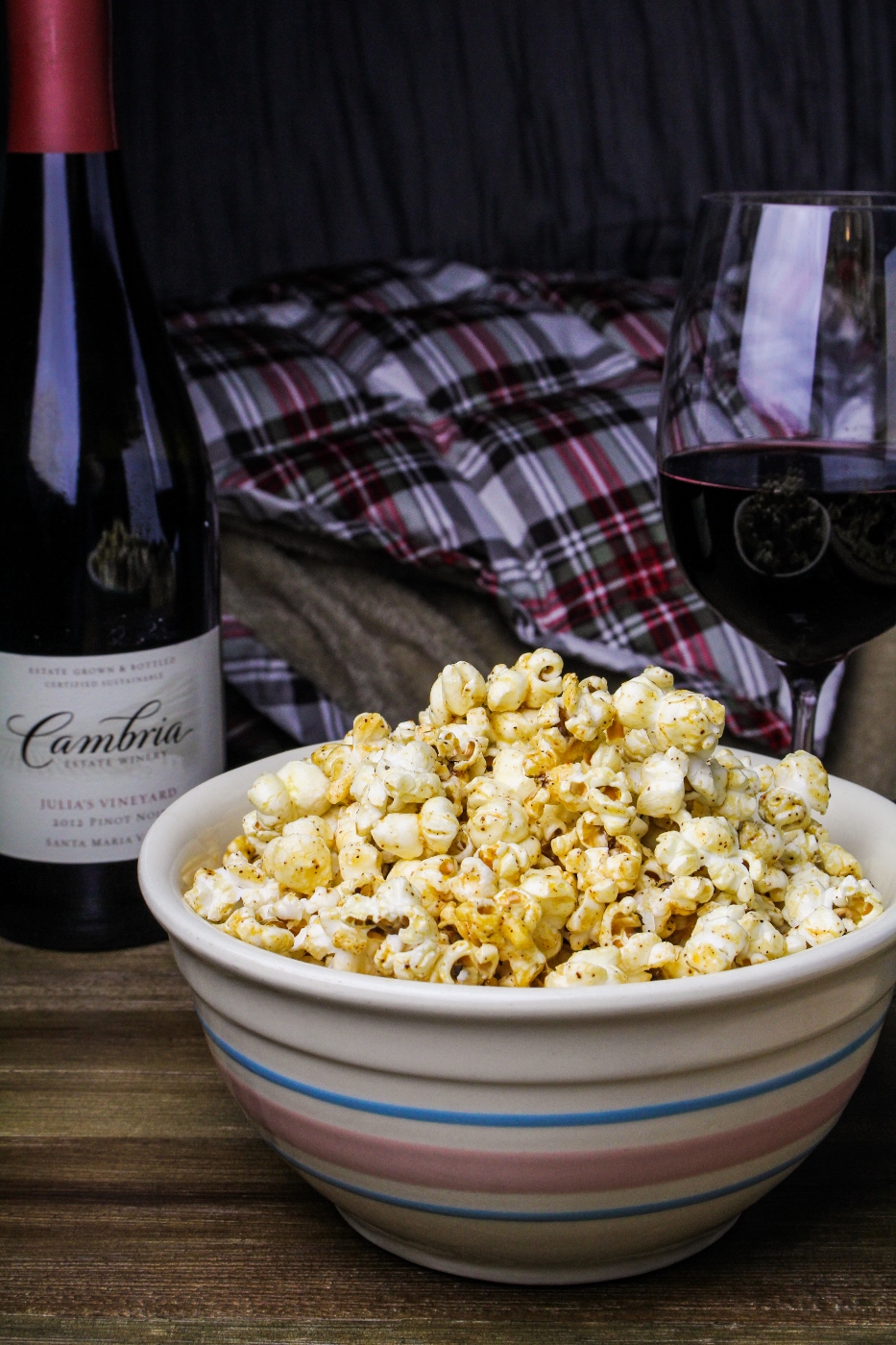 Movie Night: Maple-Chili-Butter Popcorn {Katie at the Kitchen Door} #cambriawines #sponsored