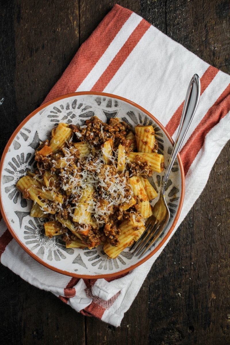 Rigatoni Bolognese {Katie at the Kitchen Door}