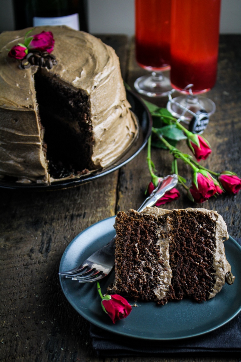 Chocolate Espresso Layer Cake {Katie at the Kitchen Door} #valentines