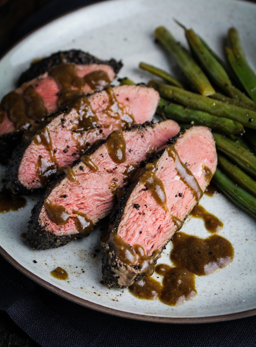 Coffee-Crusted Duck with Balsamic-Brandy Sauce {Katie at the Kitchen Door} #valentines