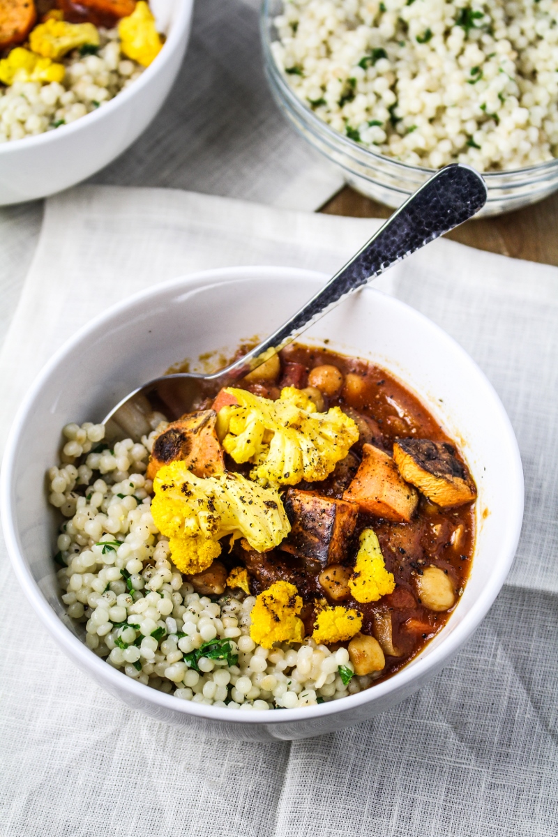 Middle-Eastern Chickpea and Cauliflower Stew {Katie at the Kitchen Door}